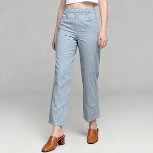 Icicle High Rise Relaxed Straight Ankle Cotton Flax Linen Twill Pants sz 36 US 4
